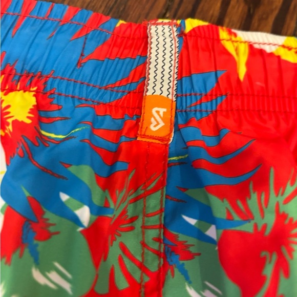 Ambsn California Hawaiian Liner Swim Trunks Sz Xl Elastic Waist Zip Pocket Logo - Picture 8 of 9